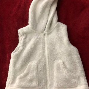 Gamboree XS (4) Zip Front Hooded White Vest